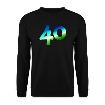tolle apparel, 40 karibischer farbverlauf - Unisex Pullover - Schwarz - Vorne - Alina (178cm) & Michal (187cm)