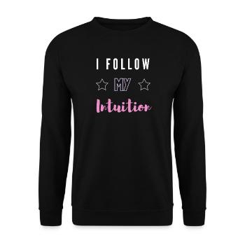 I Follow My Intuition Spiritual Mindset Tee - Sweat-shirt Unisexe - noir - Devant - Alina (178cm) & Michal (187cm)
