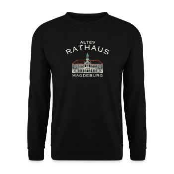 Magdeburg Altes Rathaus, Sachsen-Anhalt - Unisex Pullover - Schwarz - Vorne - Alina (178cm) & Michal (187cm)