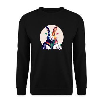 Bunny, Easter Bunny - Unisex Sweatshirt - black - Front - Alina (178cm) & Michal (187cm)
