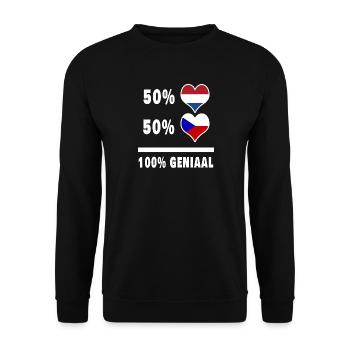 République tchèque et Pays-Bas 100% Genius Vl - Sweat-shirt Unisexe - noir - Devant - Alina (178cm) & Michal (187cm)