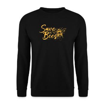Save the Bees Artful Bee Design - Unisex Sweatshirt - black - Front - Alina (178cm) & Michal (187cm)
