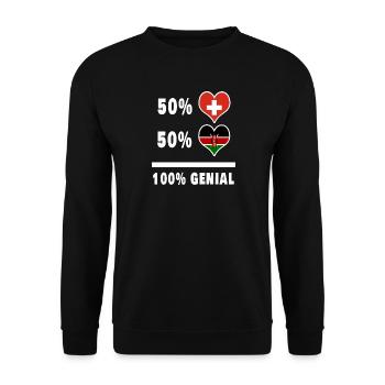 Kenya et Suisse 100% Drapeau Génial - Sweat-shirt Unisexe - noir - Devant - Alina (178cm) & Michal (187cm)