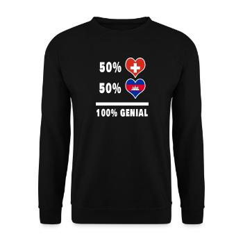 Cambodge et Suisse 100% Awesome Flag - Sweat-shirt Unisexe - noir - Devant - Alina (178cm) & Michal (187cm)