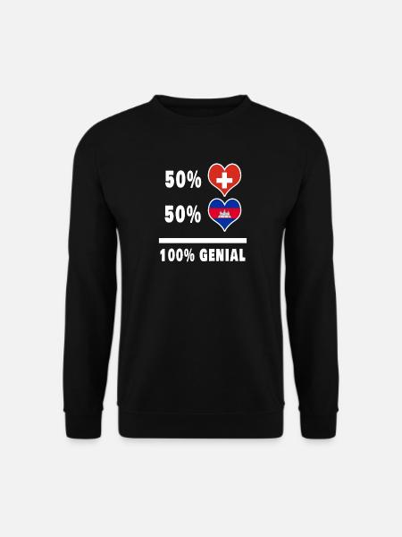 Camboya y Suiza 100% impresionante bandera - Sudadera unisex - negro