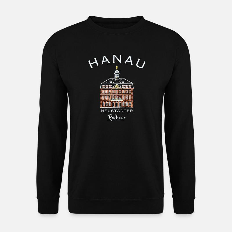Hanau, Neustädter Rathaus, Hessen - Unisex Pullover - Schwarz