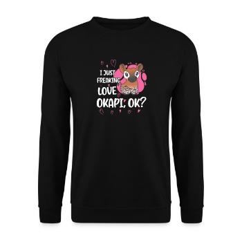 I love okapi - Unisex Sweatshirt - black - Front - Alina (178cm) & Michal (187cm)