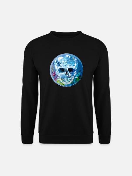 extravagant coloured skull under water - Unisex Sweatshirt - black