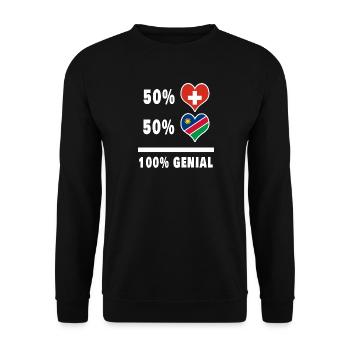 Namibia and Switzerland 100% Genial Flag - Unisex Sweatshirt - black - Front - Alina (178cm) & Michal (187cm)