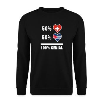 Cuba and Switzerland 100% Awesome Flag - Unisex Sweatshirt - black - Front - Alina (178cm) & Michal (187cm)