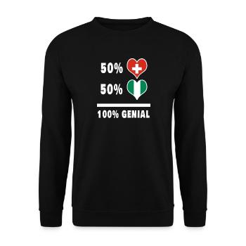 Nigeria et Suisse 100% Awesome Flag - Sweat-shirt Unisexe - noir - Devant - Alina (178cm) & Michal (187cm)