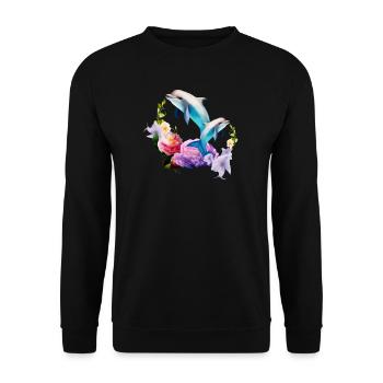 Dauphins Les créatures les plus adorables de la mer - Sweat-shirt Unisexe - noir - Devant - Alina (178cm) & Michal (187cm)