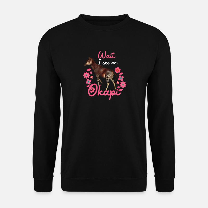Wait I See An Okapi - Unisex Sweatshirt - black
