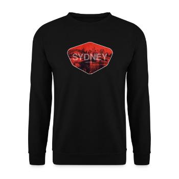Sydney Retro Skyline Imprimé - Sweat-shirt Unisexe - noir - Devant - Alina (178cm) & Michal (187cm)