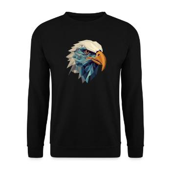 Stylized, geometric eagle - Unisex Sweatshirt - black - Front - Alina (178cm) & Michal (187cm)