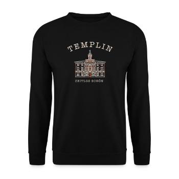 Templin, Historisches Rathaus, Uckermark - Unisex Pullover - Schwarz - Vorne - Alina (178cm) & Michal (187cm)