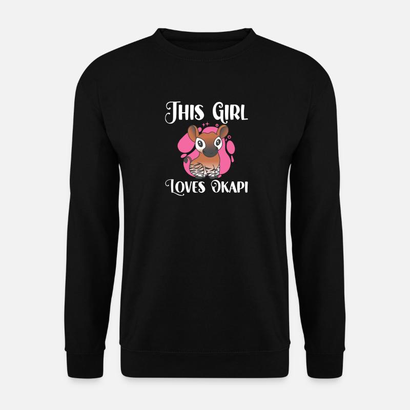 This girl loves okapi - Unisex Sweatshirt - black