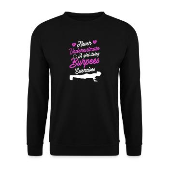 Design Burpees - Sweat-shirt Unisexe - noir - Devant - Alina (178cm) & Michal (187cm)