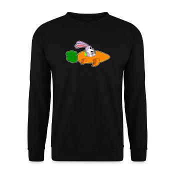 Lapin Carotte - Sweat-shirt Unisexe - noir - Devant - Alina (178cm) & Michal (187cm)