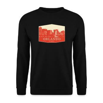 Orlando Skyline Vintage Florida - Unisex Pullover - Schwarz - Vorne - Alina (178cm) & Michal (187cm)