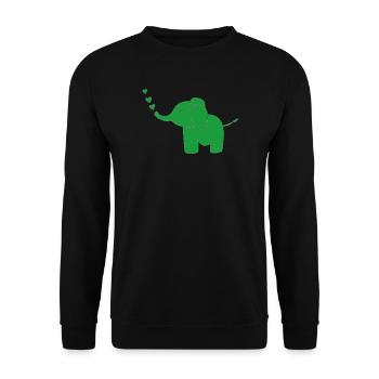 elefant grün - Unisex Pullover - Schwarz - Vorne - Alina (178cm) & Michal (187cm)