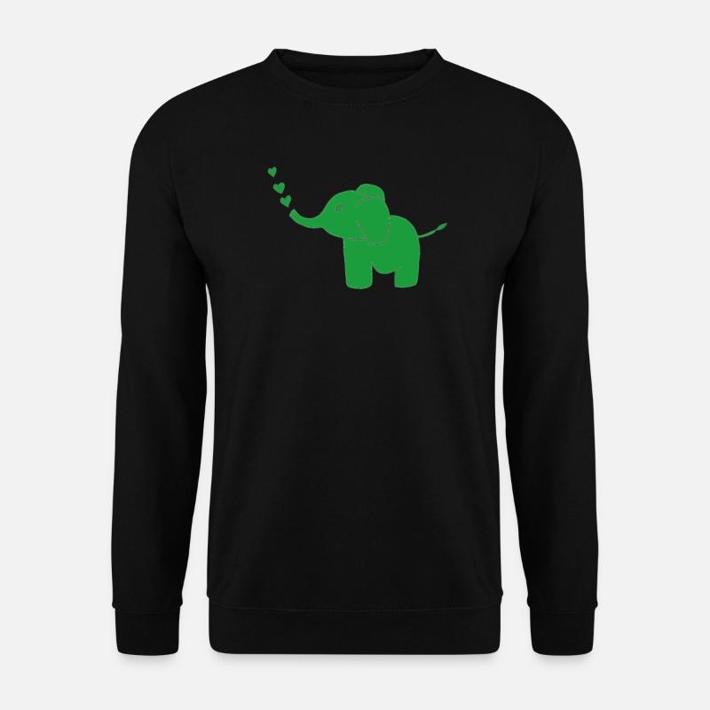 elefant grün - Unisex Pullover - Schwarz