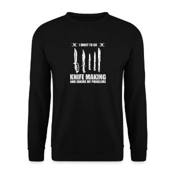 Fabrication de couteaux Conception de couteaux - Sweat-shirt Unisexe - noir - Devant - Alina (178cm) & Michal (187cm)