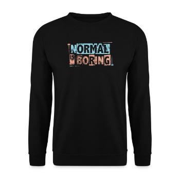 Normal Is Boring - Autism Awareness Puzzle Pieces - Unisex Sweatshirt - black - Front - Alina (178cm) & Michal (187cm)
