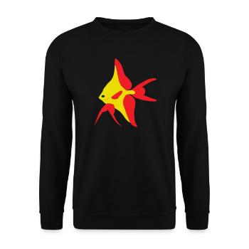 Poisson drapeau rouge et jaune - Sweat-shirt Unisexe - noir - Devant - Alina (178cm) & Michal (187cm)