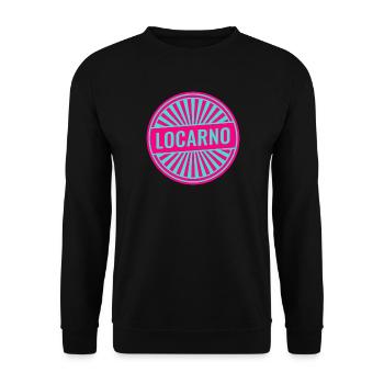 Locarno Neon Rundstempel - Unisex Pullover - Schwarz - Vorne - Alina (178cm) & Michal (187cm)