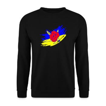 Ukrainische Flagge - Unisex Pullover - Schwarz - Vorne - Alina (178cm) & Michal (187cm)