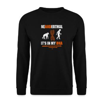 Neanderthal It's in my DNA anthropologist - Unisex Sweatshirt - black - Front - Alina (178cm) & Michal (187cm)