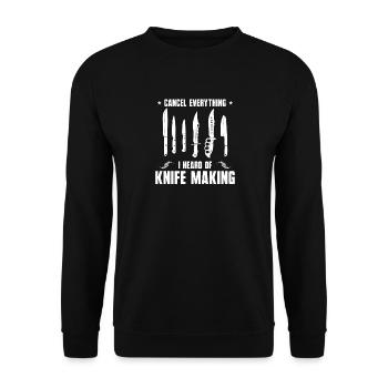 Fabrication de couteaux Conception de couteaux - Sweat-shirt Unisexe - noir - Devant - Alina (178cm) & Michal (187cm)