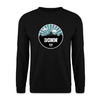 Bonn Skyline Blue Hour - Unisex Sweatshirt - black - Front - Alina (178cm) & Michal (187cm)