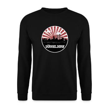 Dusseldorf Skyline Home Game - Unisex Sweatshirt - black - Front - Alina (178cm) & Michal (187cm)