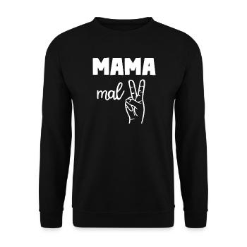 Mama Mal Zwei - Unisex Pullover - Schwarz - Vorne - Alina (178cm) & Michal (187cm)