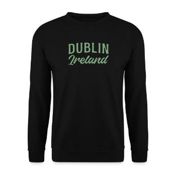 Dublin Ireland Vintage Font - Unisex Sweatshirt - black - Front - Alina (178cm) & Michal (187cm)