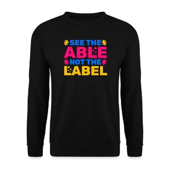 See The Able Not The Label - Unisex Sweatshirt - black - Front - Alina (178cm) & Michal (187cm)