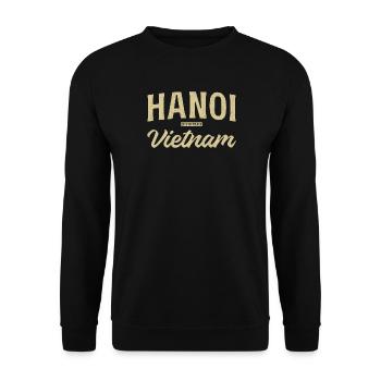 Hanoi Vietnam City of Peace Vintage - Unisex Pullover - Schwarz - Vorne - Alina (178cm) & Michal (187cm)