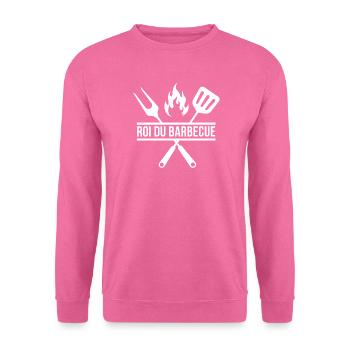 BBQ, roi du barbecue, viande à griller - Sweat-shirt Unisexe - rose - Devant