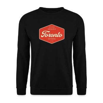 Toronto Retro Schild - Unisex Pullover - Schwarz - Vorne - Alina (178cm) & Michal (187cm)