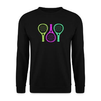 Padel Racket Setback Player Padel Game - Unisex Sweatshirt - black - Front - Alina (178cm) & Michal (187cm)