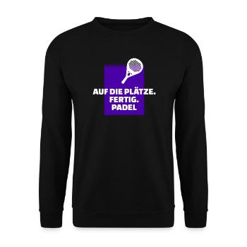 Turnier Padel-Tennis Spieler Schläger Statement - Unisex Pullover - Schwarz - Vorne - Alina (178cm) & Michal (187cm)