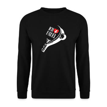 Herz Ich Liebe Padel Statement Spieler Training - Unisex Pullover - Schwarz - Vorne - Alina (178cm) & Michal (187cm)