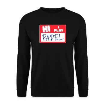 Spieler Turnier Statement Padel Padelspiel Tennis - Unisex Pullover - Schwarz - Vorne - Alina (178cm) & Michal (187cm)