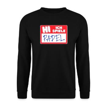 Spieler Statement Padel Sport Trainer Padelspiel - Unisex Pullover - Schwarz - Vorne - Alina (178cm) & Michal (187cm)