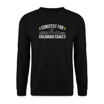 Curefest: Kinderkrebs-Rallye - Unisex Pullover - Schwarz - Vorne - Alina (178cm) & Michal (187cm)