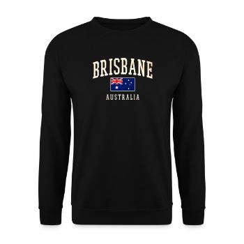 Brisbane, Australie, Vintage Flag Design - Sweat-shirt Unisexe - noir - Devant - Alina (178cm) & Michal (187cm)