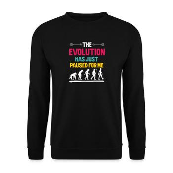 L'évolution s'est simplement arrêtée pour moi - Sweat-shirt Unisexe - noir - Devant - Alina (178cm) & Michal (187cm)