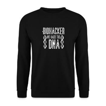 Biohacker we hack the DNA - Unisex Sweatshirt - black - Front - Alina (178cm) & Michal (187cm)